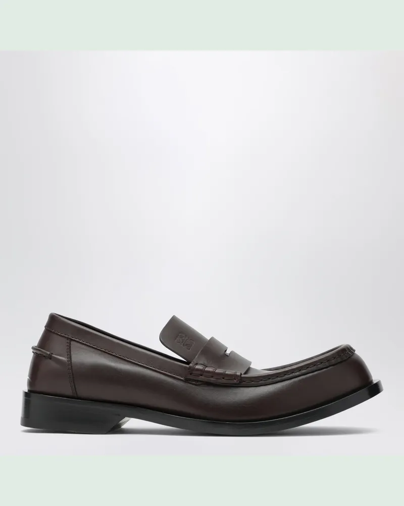 Loewe Mokassins Bobine aus glänzendem Kalbsleder, dunkelbraun Brown