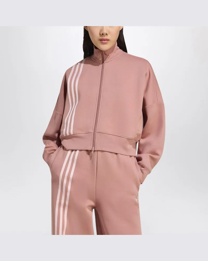 adidas Off Placed 3-Streifen Zip-Sweatshirt rosa Rosa