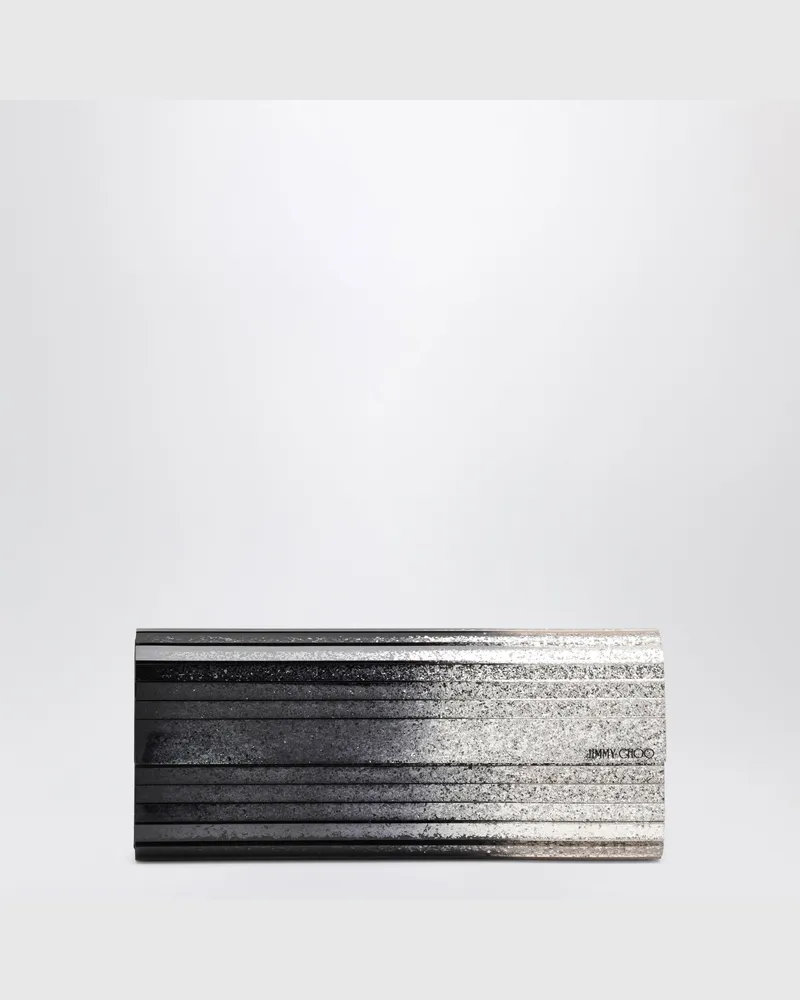 Jimmy Choo Sweetie Clutch aus schwarzem/champagnerfarbenem Dégradé-Glitterstoff Black