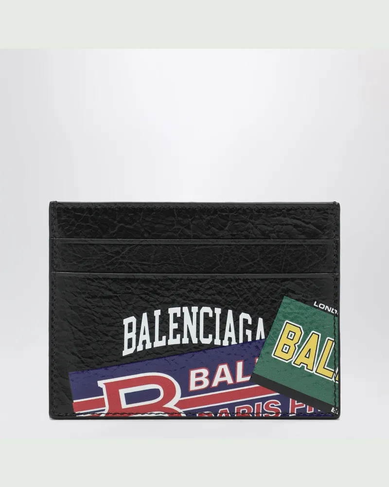 Balenciaga Cash Kartenetui aus schwarzem Leder Black