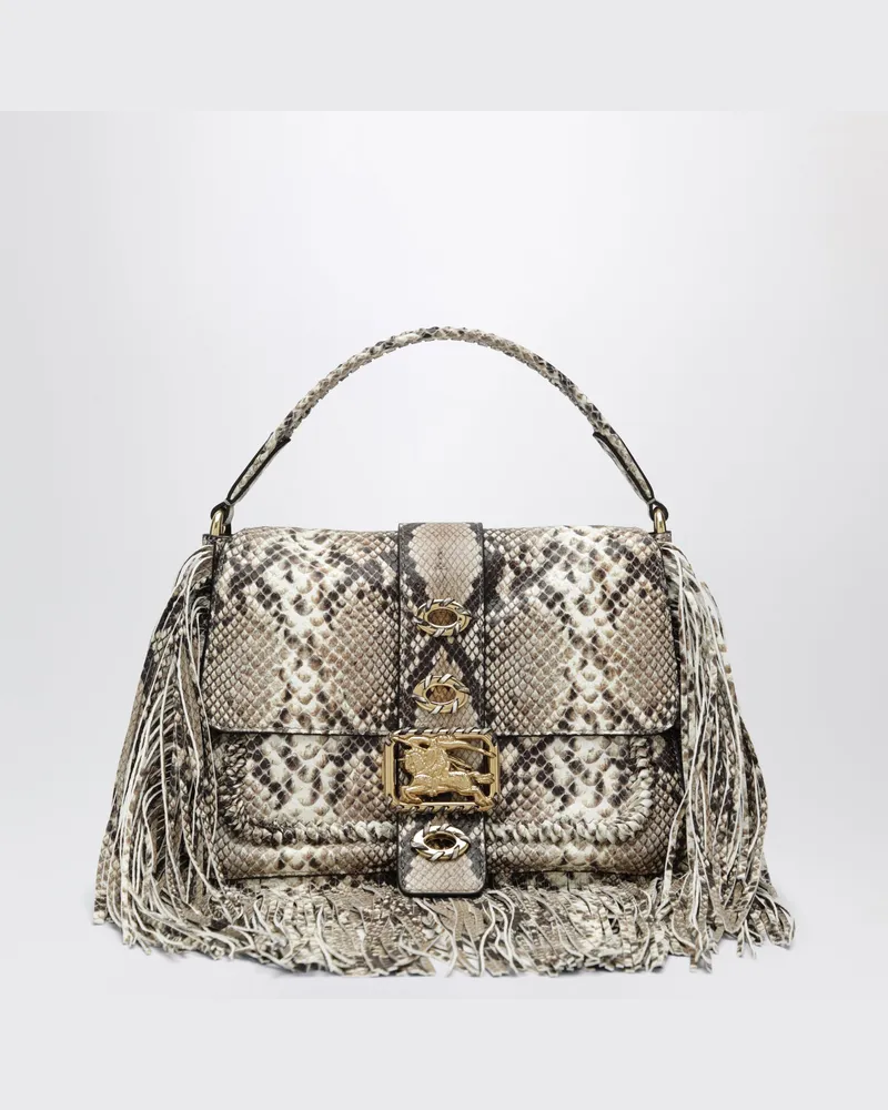 Burberry Kleine Rider Schultertasche aus bedrucktem Leder Brown