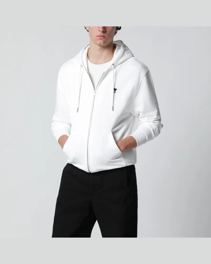 AMI Paris Ami De Coeur Sweatjacke mit Reißverschluss weiß White