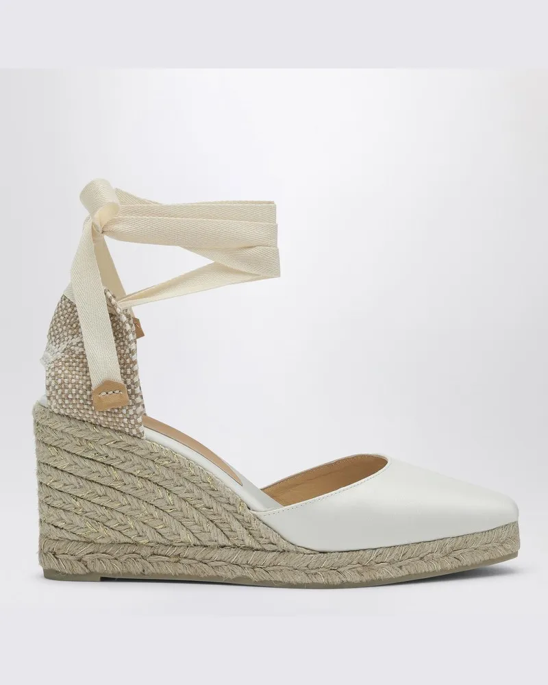 Castañer Espadrillas Joyce aus weißem Satin Weiß