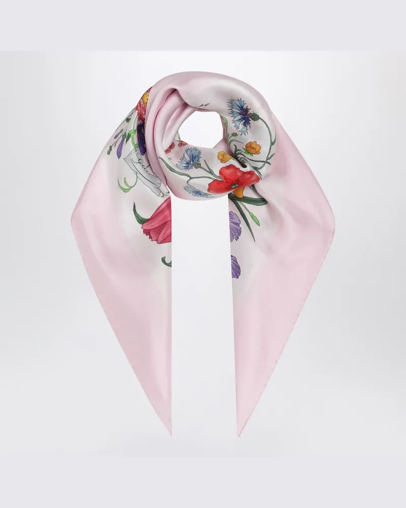 Gucci Rosa Seidentwill-Schal mit Print Rosa