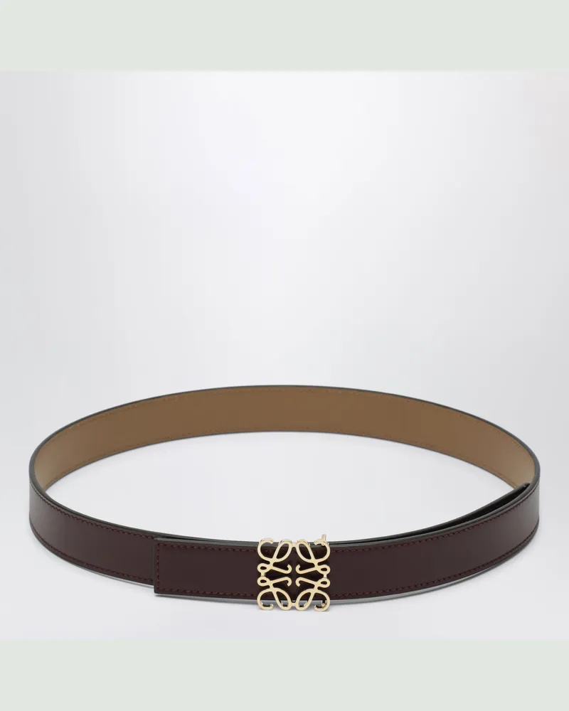 Loewe Wendegürtel Anagram aus Leder in Bordeaux/Beige Burgundy
