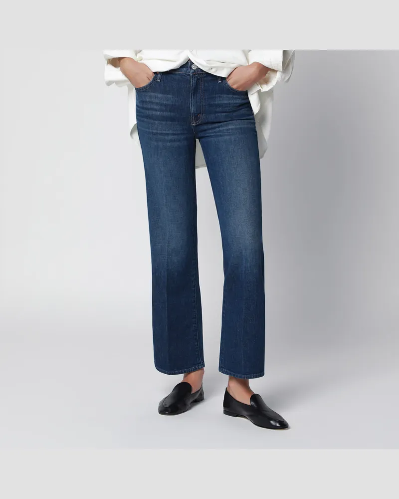Mother The Lil Kick It Jeans aus dunkelblauem gewaschenem Denim Blue
