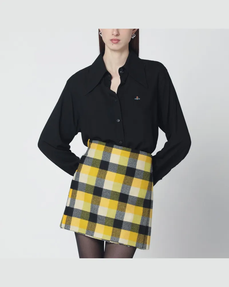 Vivienne Westwood Schwarzes Hemd mit übergroßem Kragen 