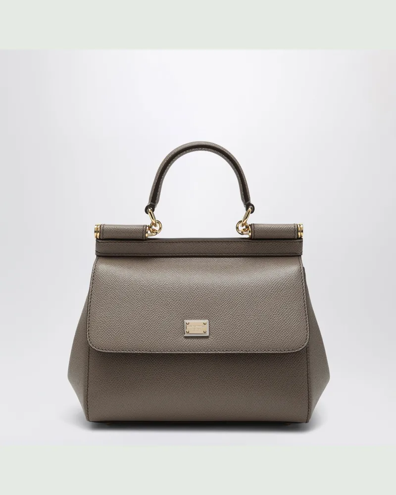 Dolce & Gabbana Sicily Handtasche mittlere Größe in hellem Schlammton Brown
