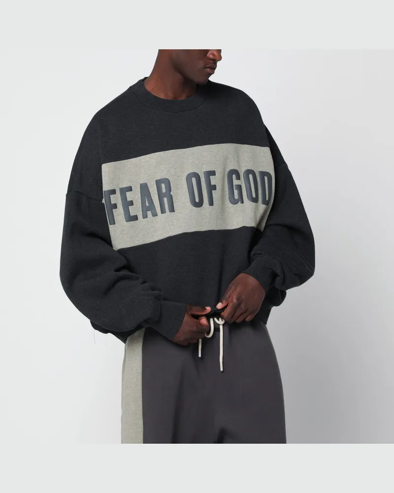 Fear of God Dunkelgrau meliertes Sweatshirt aus Baumwollfleece Grey