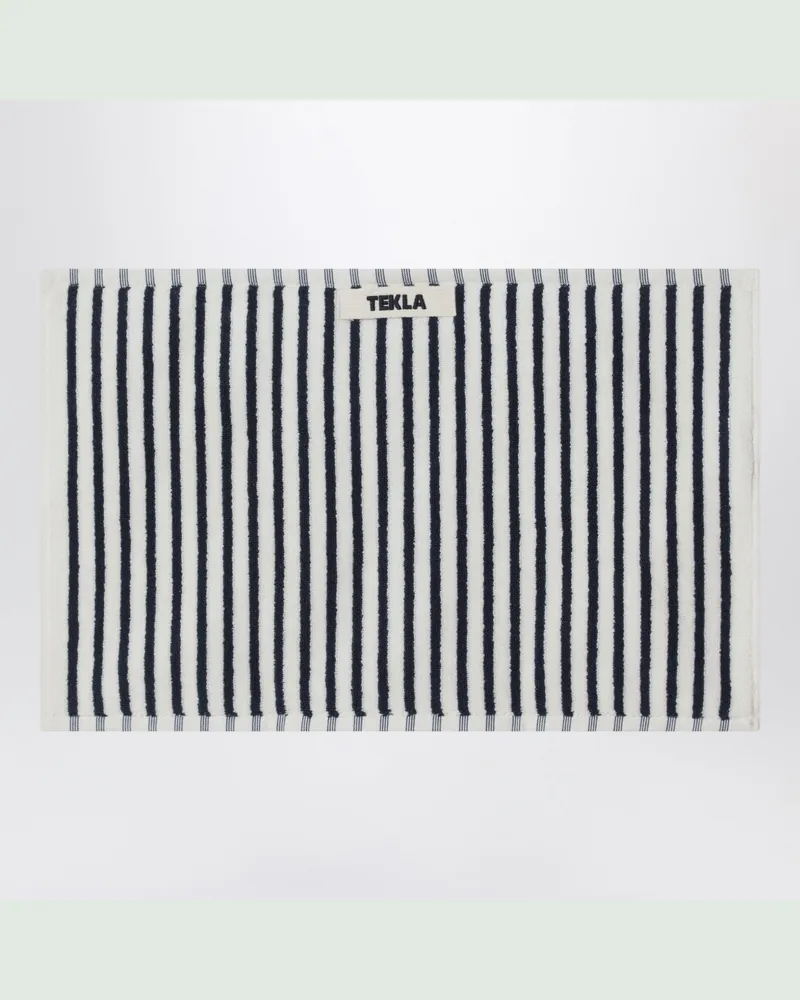 TEKLA Weißes gestreiftes Gästetuch 30x50 Blue