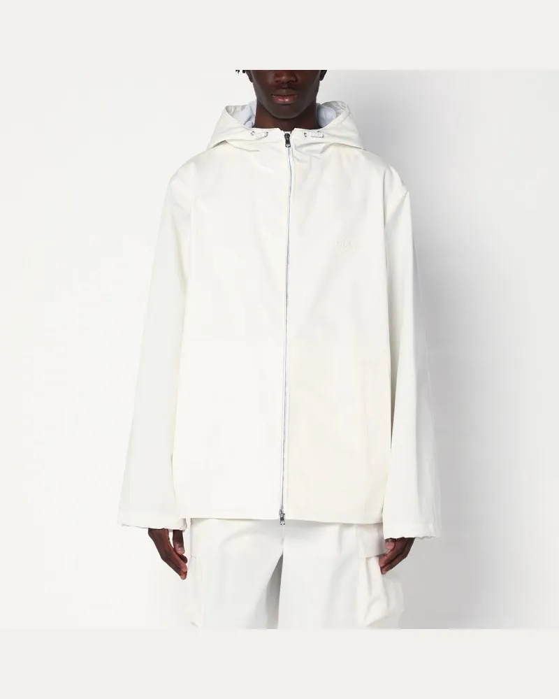 Gucci Weiße Jacke mit Reißverschluss und Logodruck Weiß