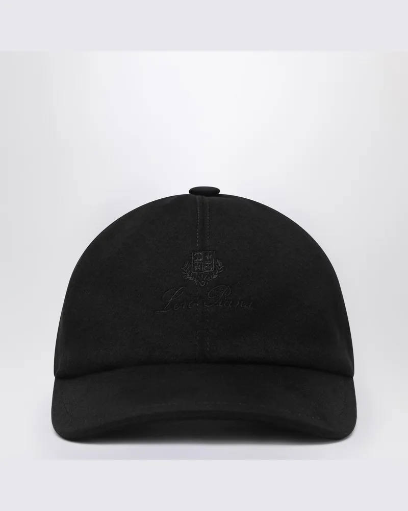 Loro Piana Schwarze Kaschmirmütze Mehrfarbig