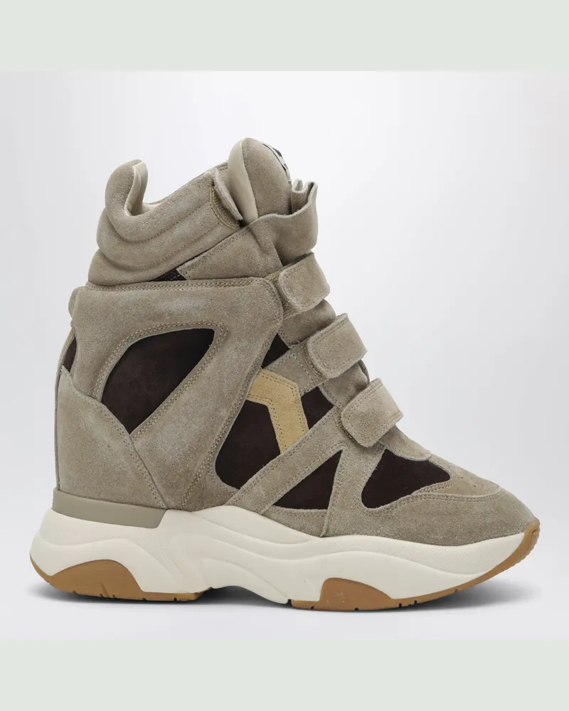 Isabel Marant Balskee Sneaker aus Veloursleder in Sand/Schokoladenbraun Beige