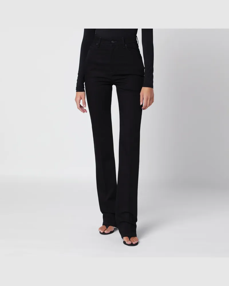 Balenciaga Schwarze hochgeschnittene geschnittene Baumwolljeans Black