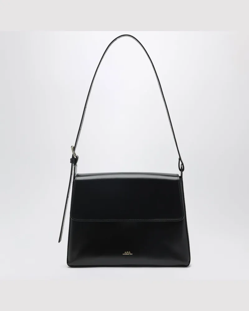 A.P.C. Virginie schwarze Leder-Schultertasche Black