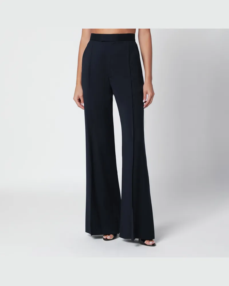 Vivienne Westwood Marineblaue Hose mit weitem Bein aus Schurwolle Blue