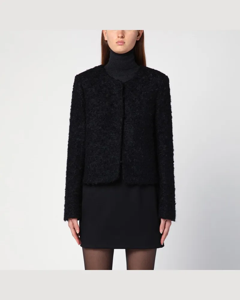 The Garment Schwarze Jacke Vienna aus recyceltem Wollgemisch Schwarz