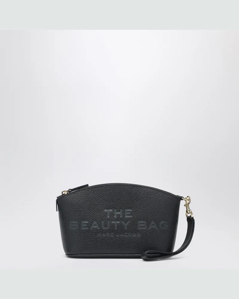 Marc Jacobs The Beauty Case Bag aus schwarzem genarbtem Leder Black