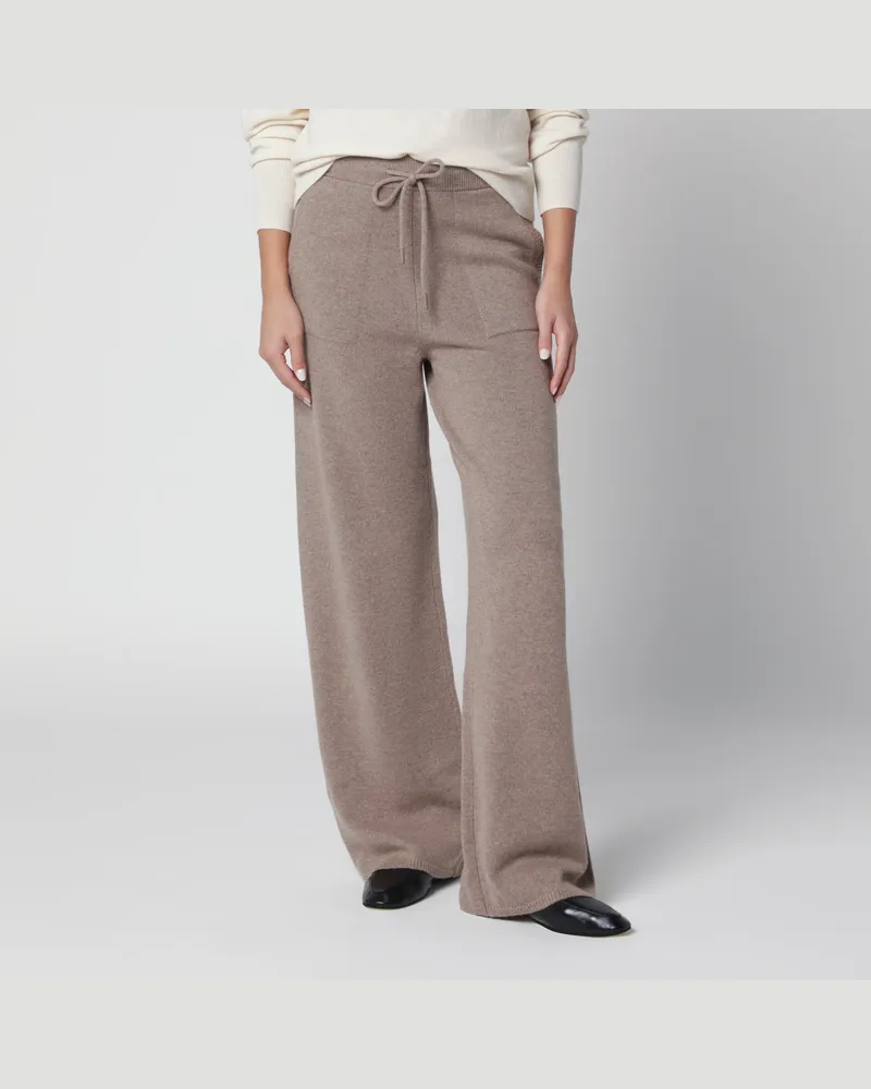 Max Mara Beige melierte Jogginghose aus Kaschmir Beige