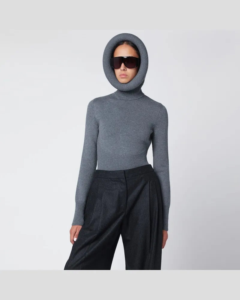 Alaïa Grauer Wollpullover Grau