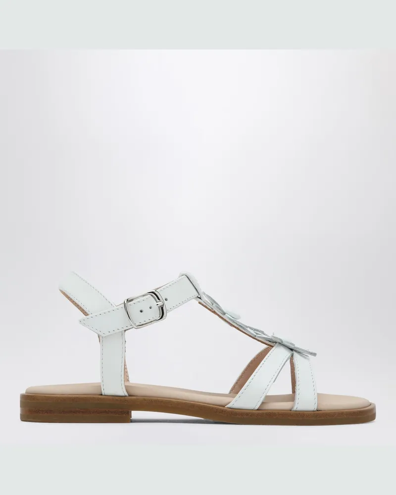 Il Gufo Weiße Sandale mit aufgesetzten Blumen 