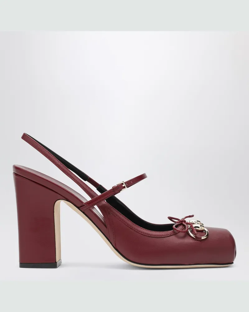 Gucci Rosso Ancora Slingback-Pumps mit Horsebit-Detail 