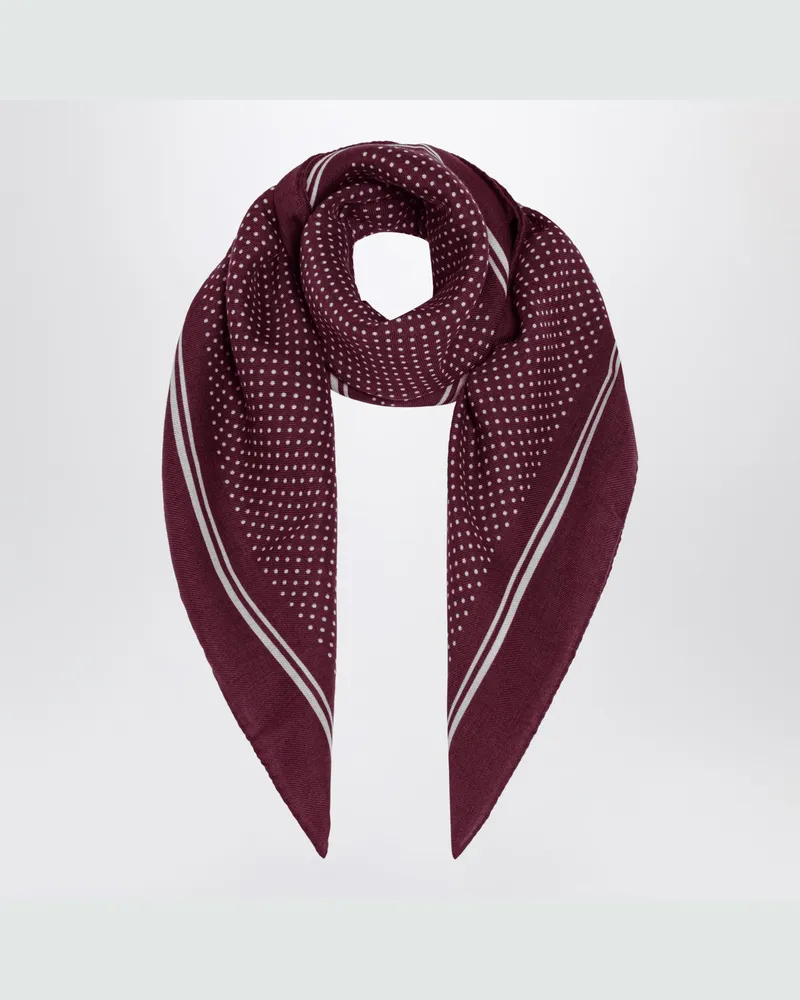Destin Dunkelburgunderfarbenes Woll-Bandana mit Punktmuster Burgundy