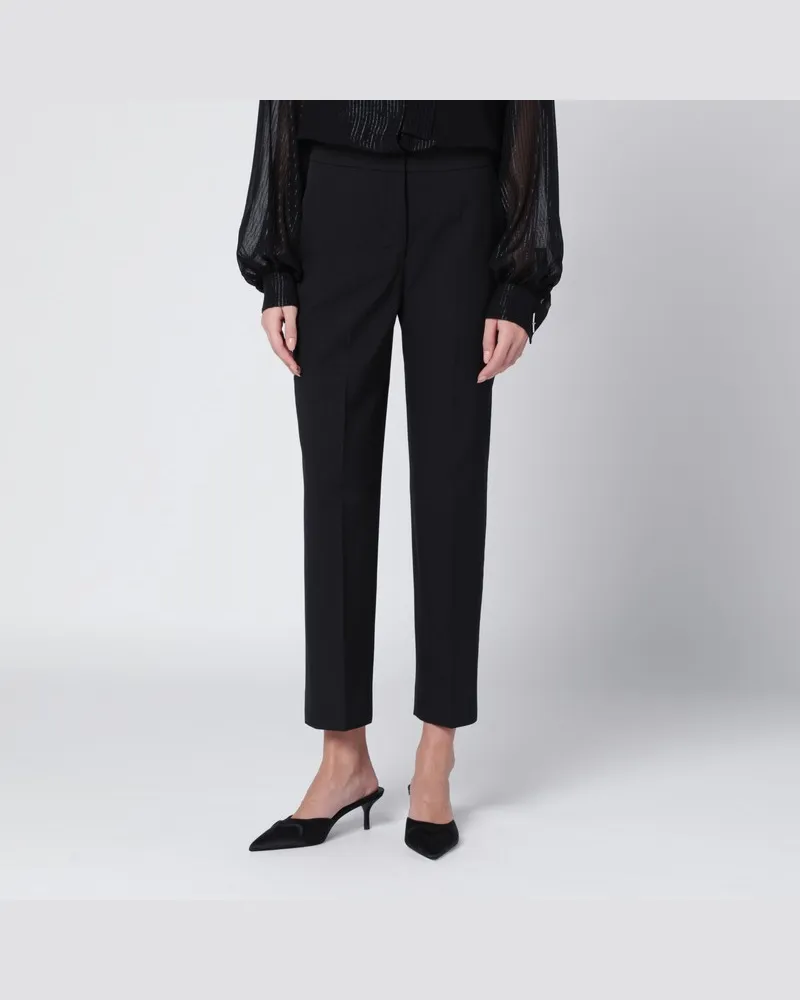 Max Mara Schwarze Slim-Hose aus Gabardine Schwarz