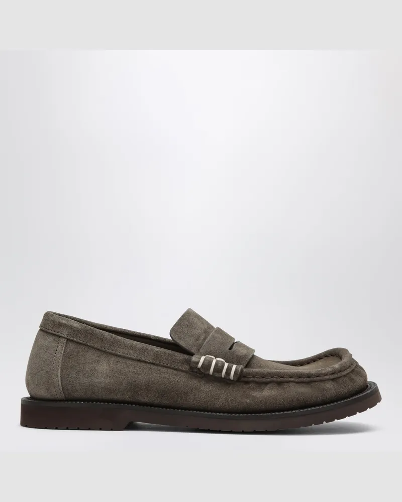 J.W.Anderson Dark-Taupe-Loafer aus Veloursleder Brown