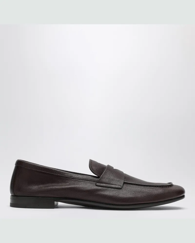 Prada Dunkelbraune Lederloafer Brown
