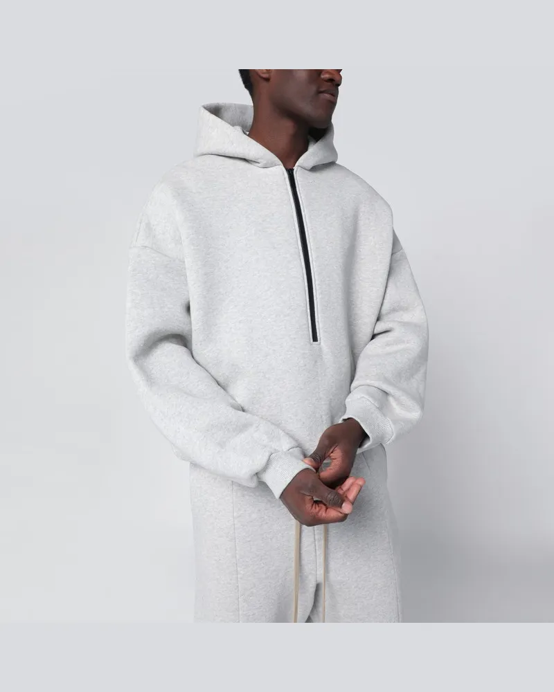 Fear of God Graumeliertes Kapuzen-Sweatshirt mit Reißverschluss Grau
