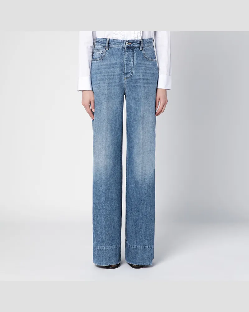 Bottega Veneta Wide Leg Jeans aus blauem Denim 