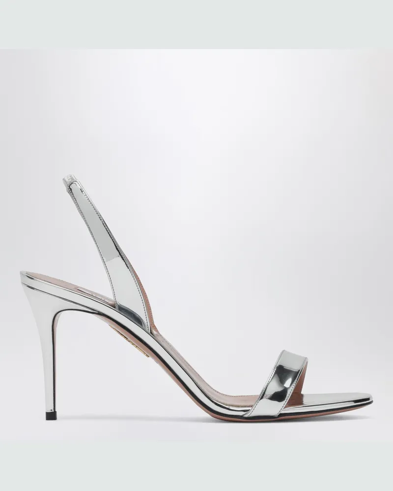 Aquazzura So Nude 85 Sandalen in Silber Metal