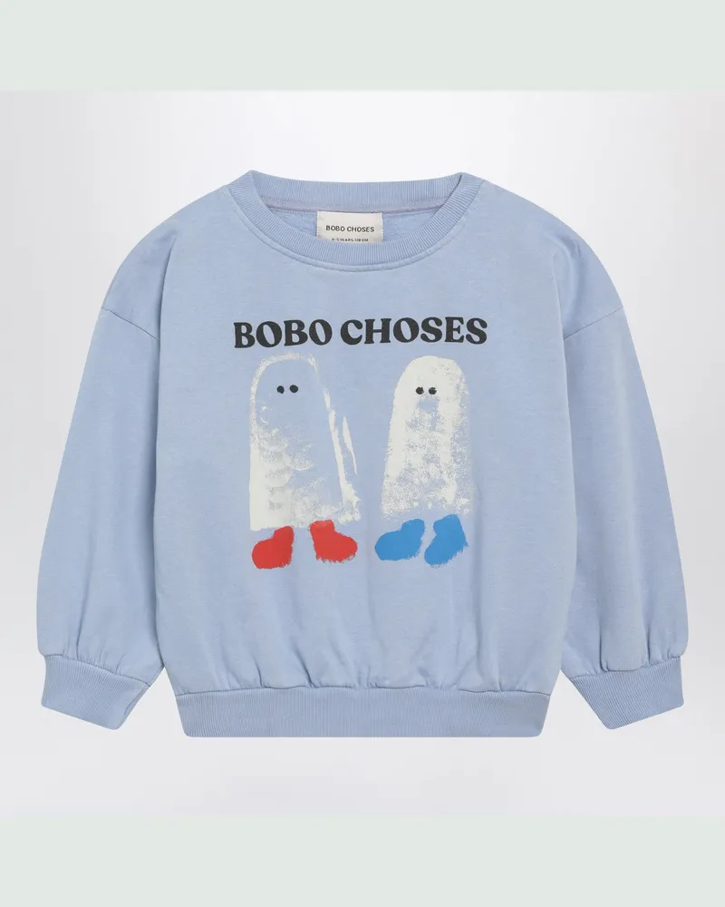 BOBO CHOSES Booty Ghosts Sweatshirt aus hellblauer Baumwolle Light