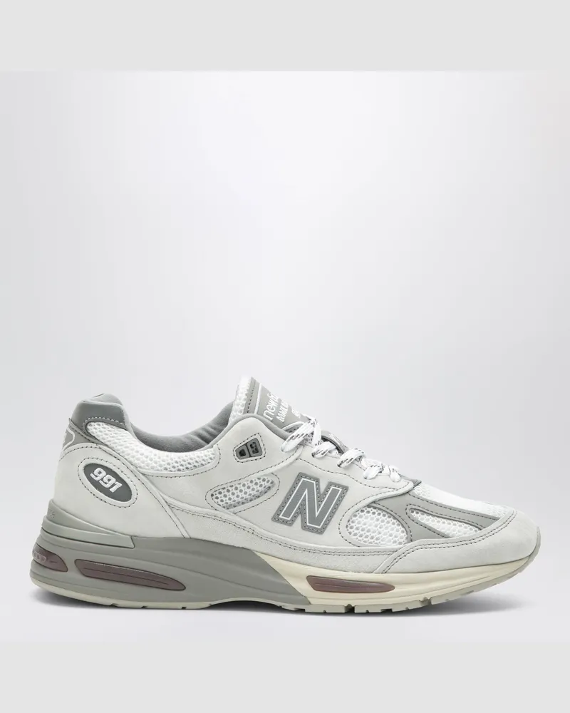 New Balance Sneakers Made in UK 991V2 Wind Chime/ Brilliant White/ Flint Gray Grey