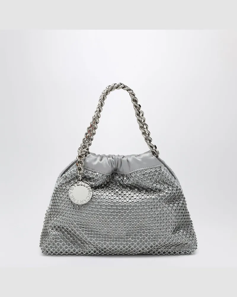 Stella McCartney Schwarze Falabella Mini Beuteltasche mit Kordelzug Metal