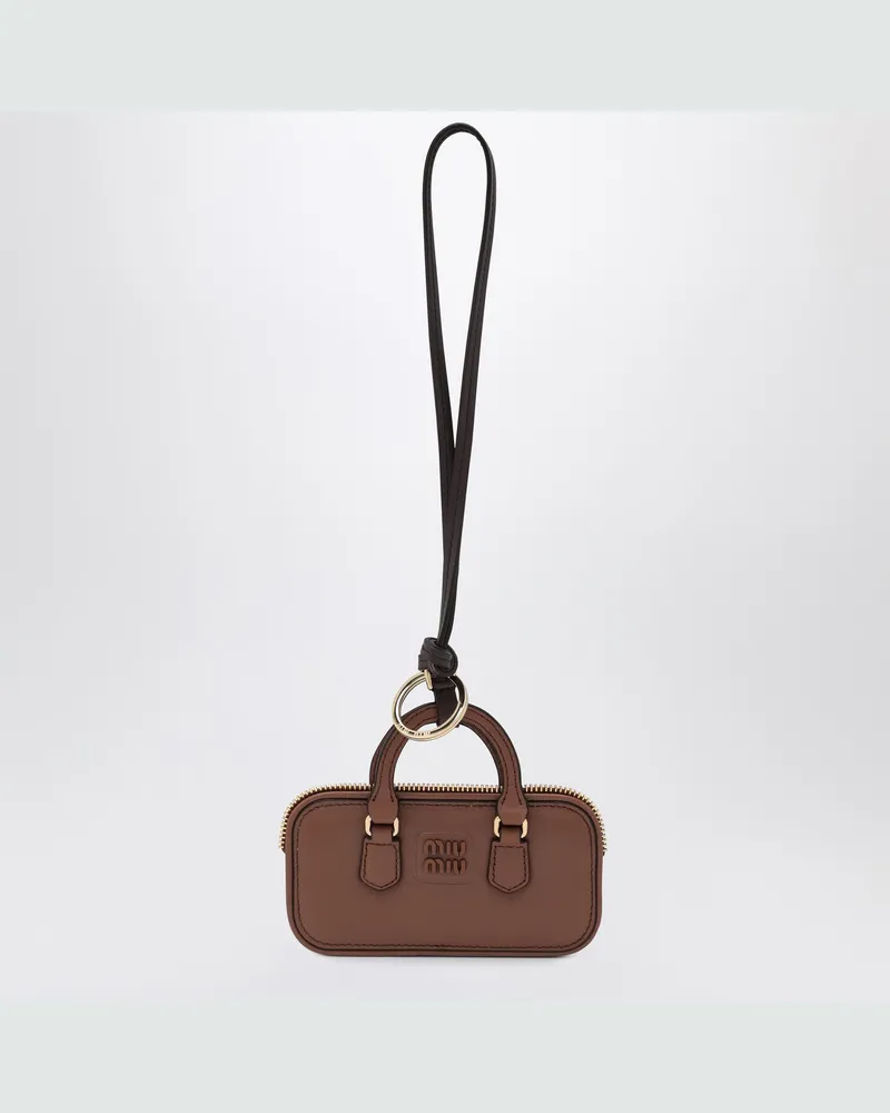 Miu Miu Trick Arcadie aus cognacfarbenem Leder 