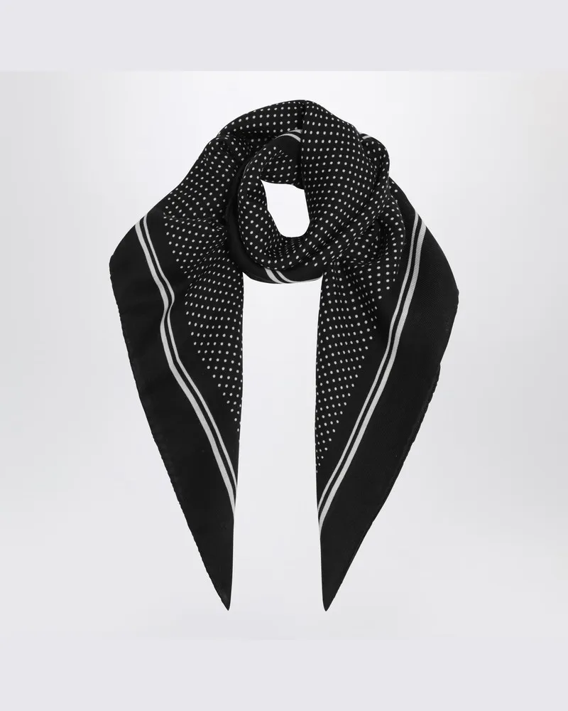 Destin Schwarzes Woll-Bandana mit Punktmuster Schwarz