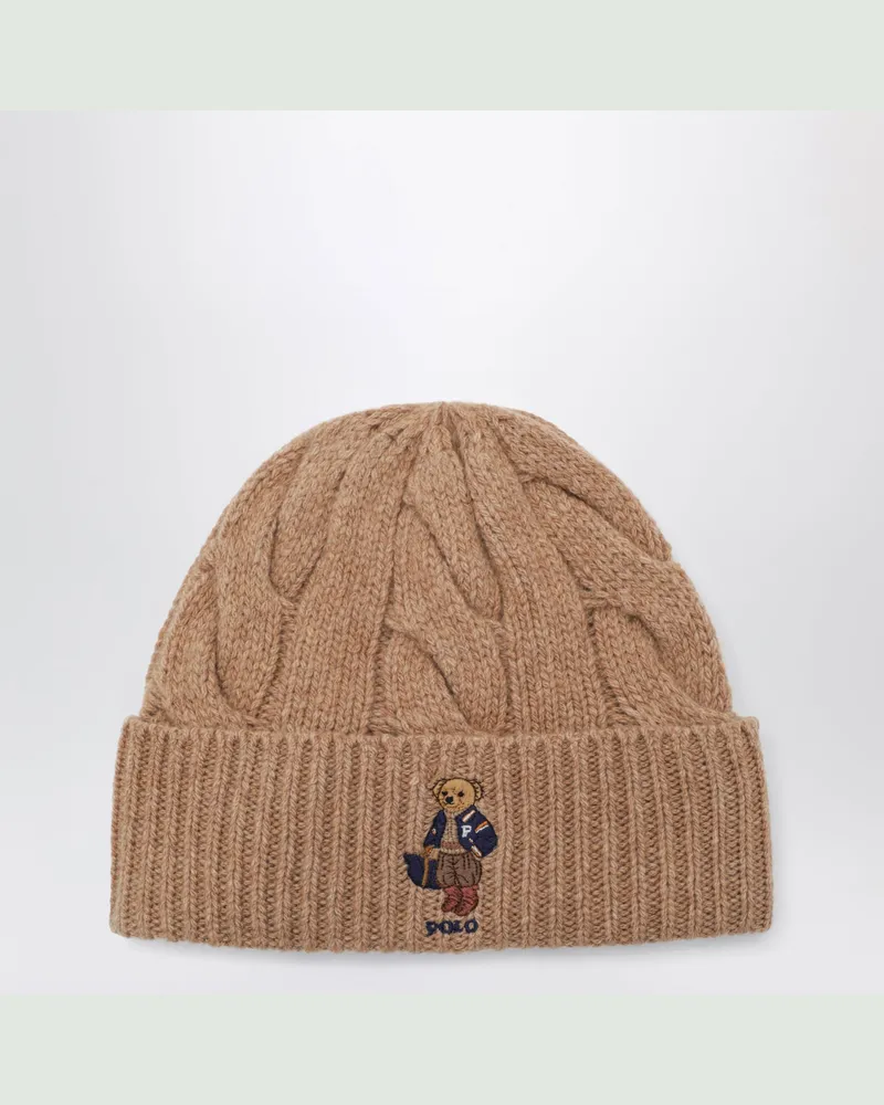 Ralph Lauren Polo Bear Classic Camel Wool Beanie Beige