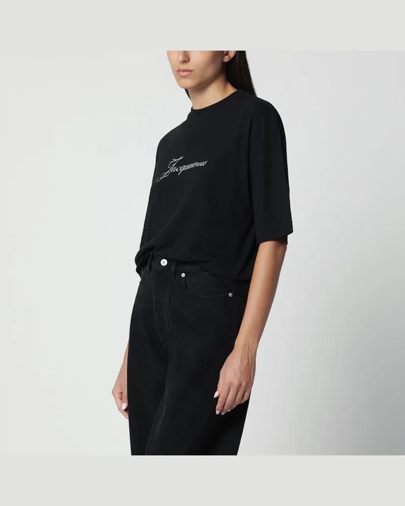 Jacquemus Schwarzes T-Shirt mit Logoprint Black