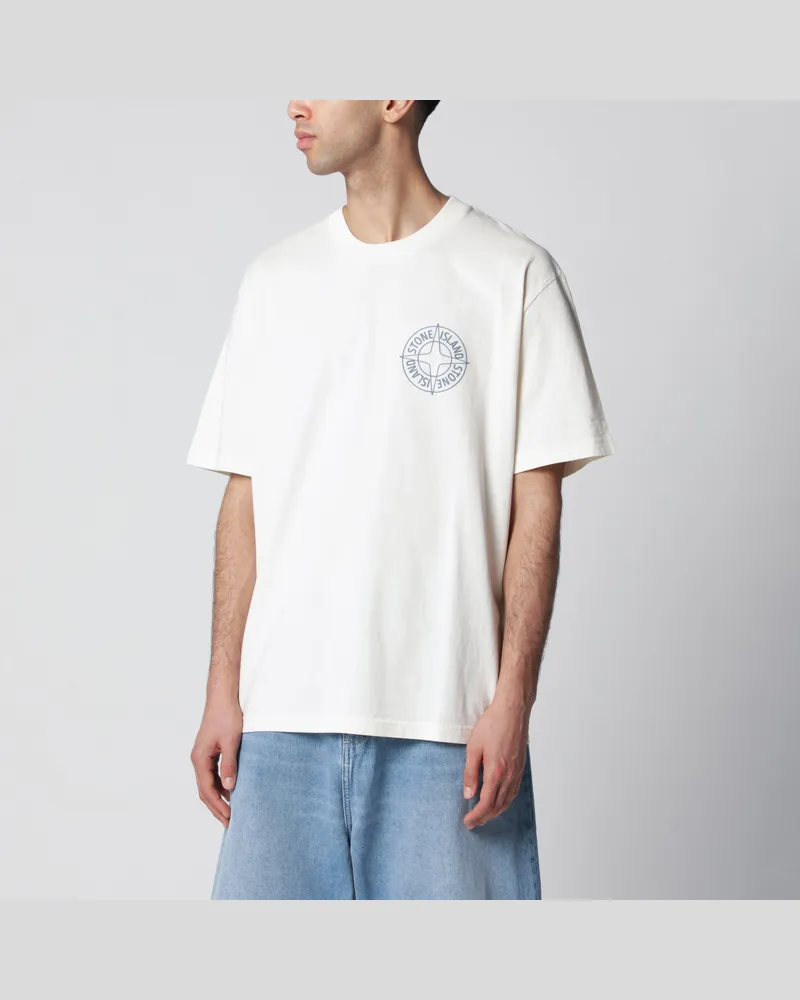 Stone Island Regular Outline Compass T-Shirt aus Baumwolle in Blau White