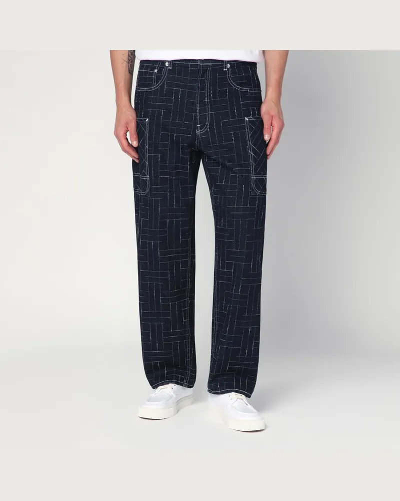 Kenzo Waves blaue Cargo-Jeans Blau