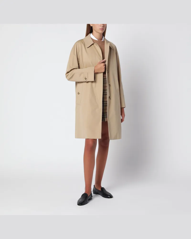 Burberry Klassischer honigfarbener Trenchcoat aus Baumwolle Beige