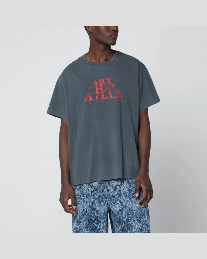 GALLERY DEPT. Schwarzes The Force Logo T-Shirt mit Vintage-Effekt 