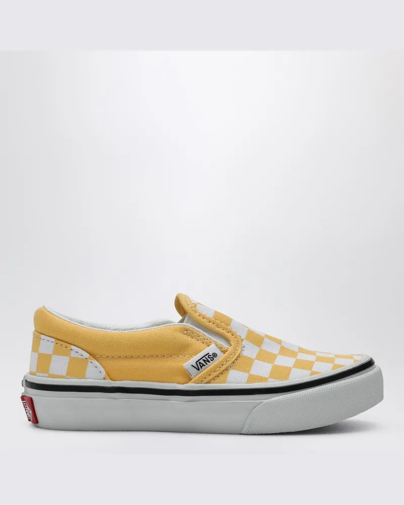Vans Weiß/gelbe Slipper mit Karomuster Gelb