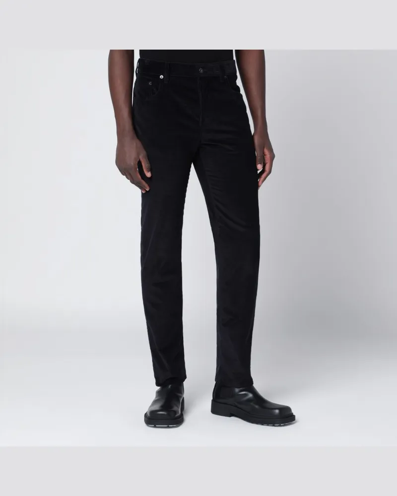 Burberry Dunkelblaue Hose aus Baumwollcord Blau