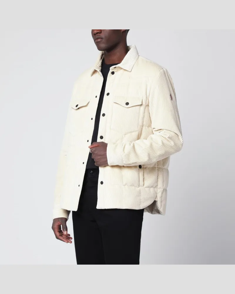 Moncler Weiße gesteppte Overshirt-Jacke Gelt Weiß