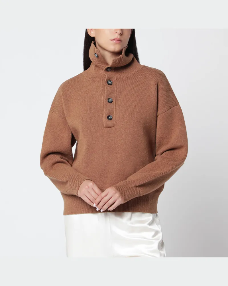 AMI Paris Camelfarbener Pullover aus Wolle Beige