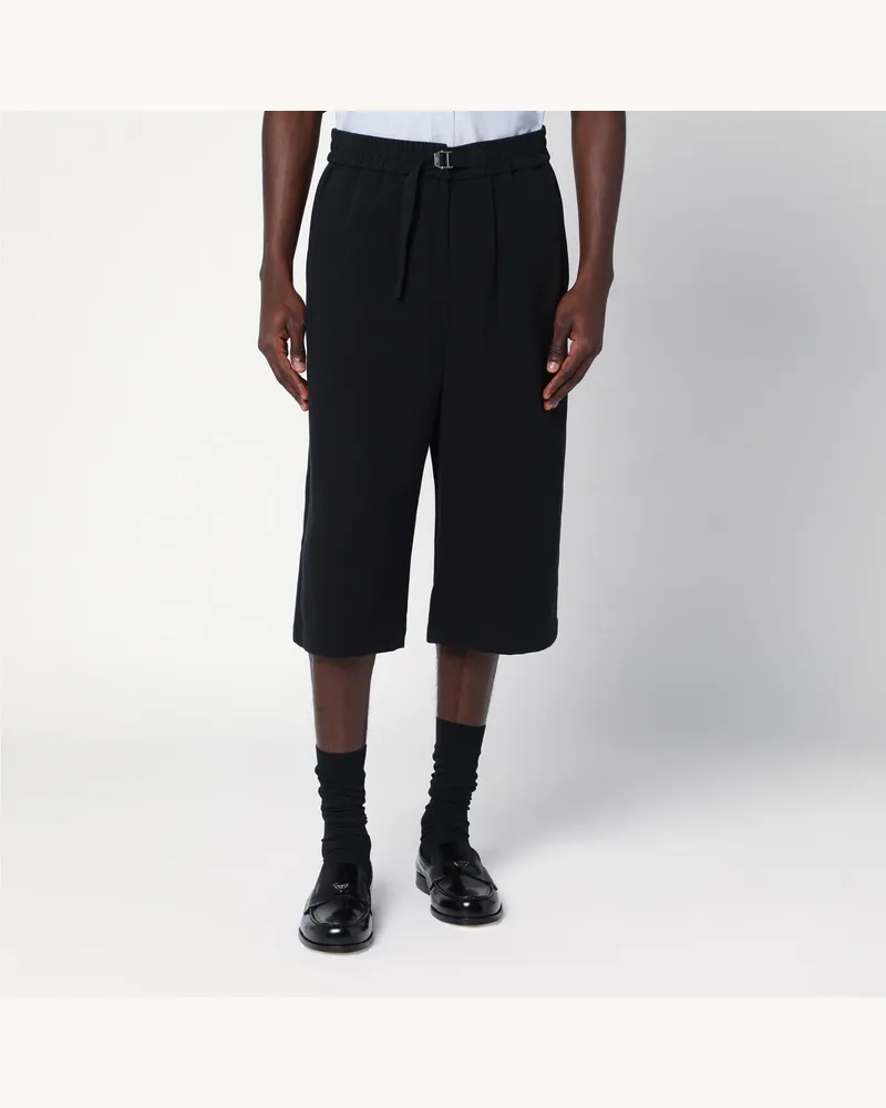 AMI Paris Bermuda weit schwarz in Baumwolle Black