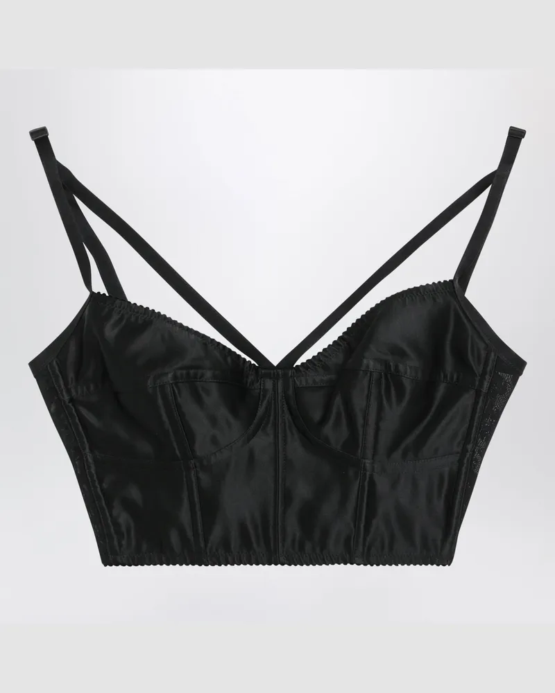 Dolce & Gabbana Bustier-Top aus Satin in Schwarz Black